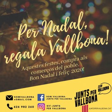 Som Vallbona-JUNTS enceta la seva campanya de Nadal i Any Nou